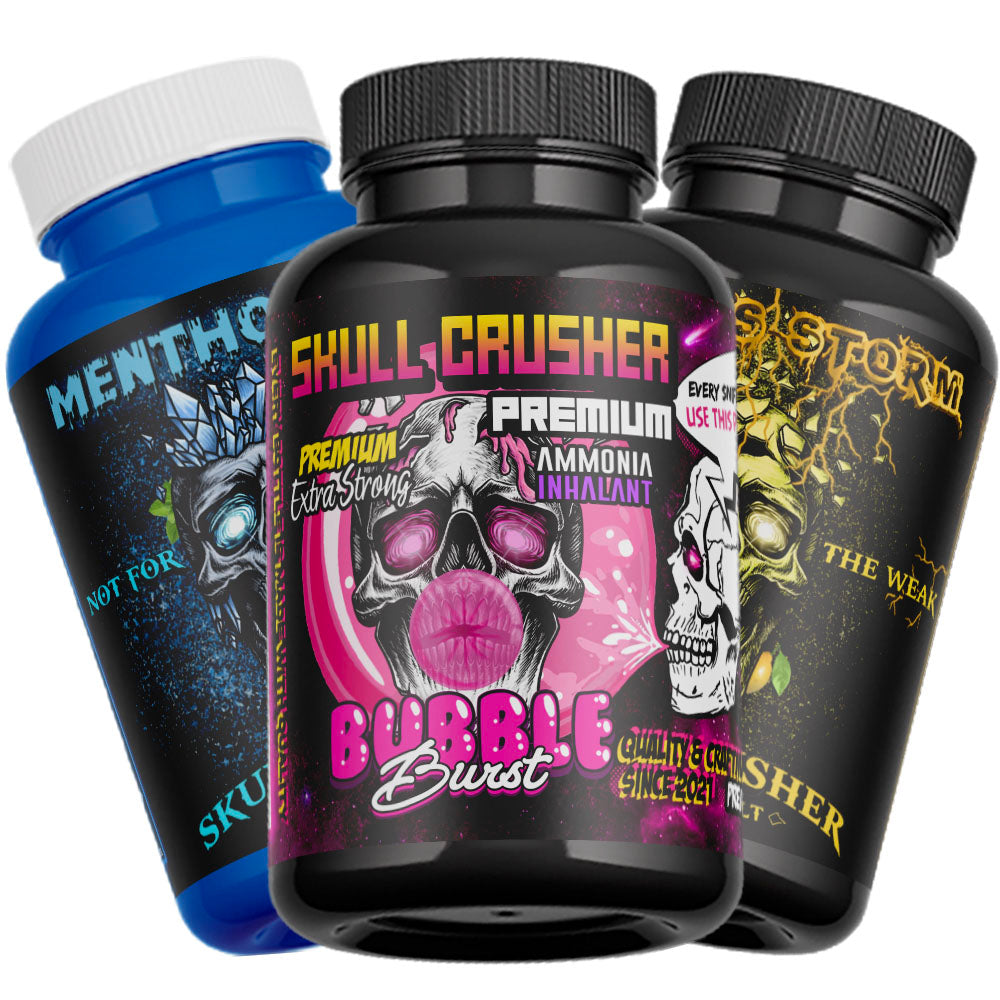 Triple Combi Pack 3x - Menthol Ice + Bubble Burst + Citrus Storm Smelling Salt - Skull Crusher®
