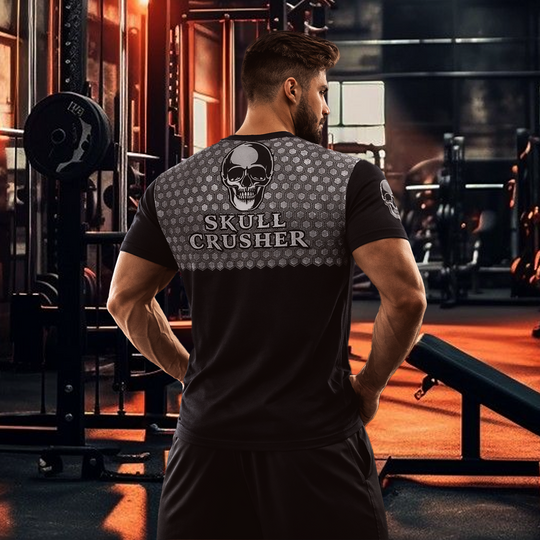 Skull Crusher® - Powergrip shirt Zwart - Bar grip - Squat Shirt