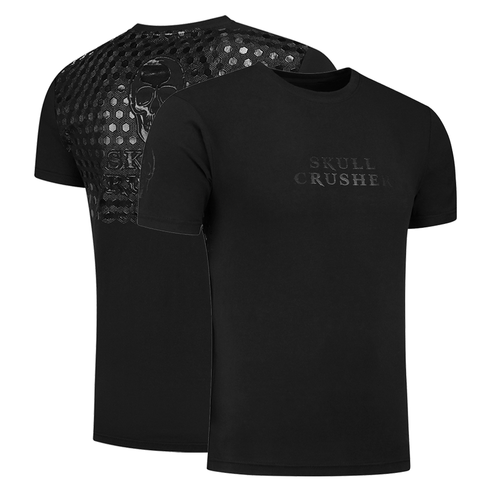 Skull Crusher® - Camiseta Powergrip Zwart - Mango de barras - Camiseta Squat