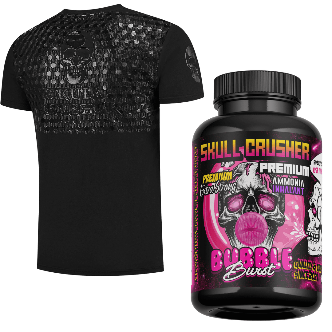 Kombinovaná ponuka - Tričko Powergrip + Bubble Burst Voňajúca soľ - Držadlo na tyči - Drepové tričko - Skull Crusher®