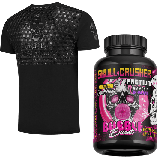 Kombinovaná ponuka - Tričko Powergrip + Bubble Burst Voňajúca soľ - Držadlo na tyči - Drepové tričko - Skull Crusher®
